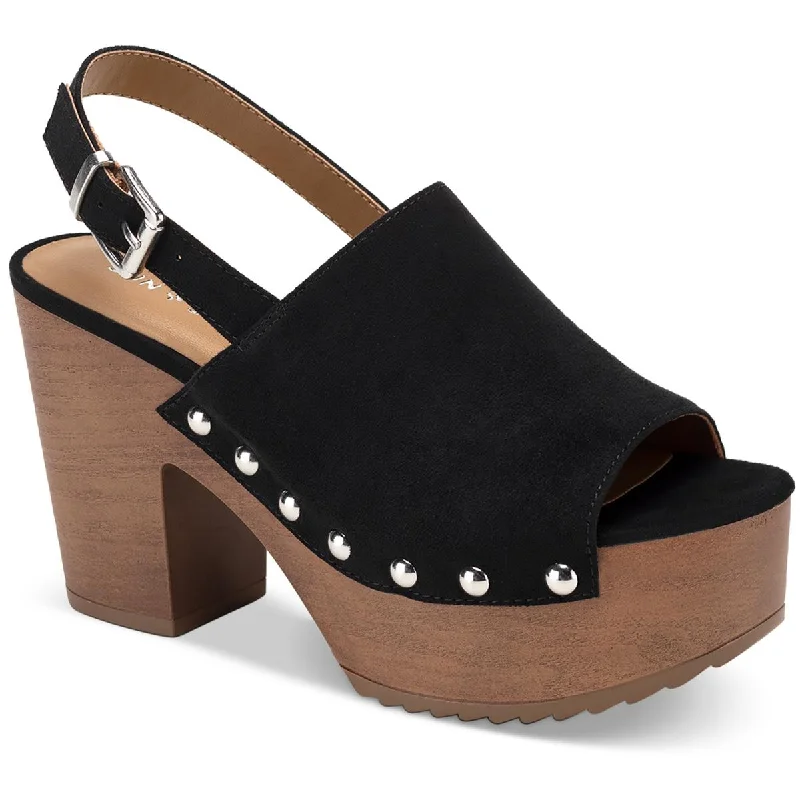 Sandals with solid grips -Sun + Stone Womens Rayaell Faux Suede Studded Platform Sandals