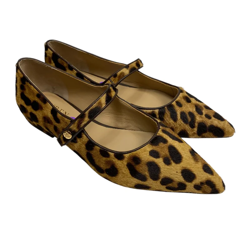 Flats with crisscross sole designs -Shoes Flats By Lauren By Ralph Lauren In Animal Print, Size: 8