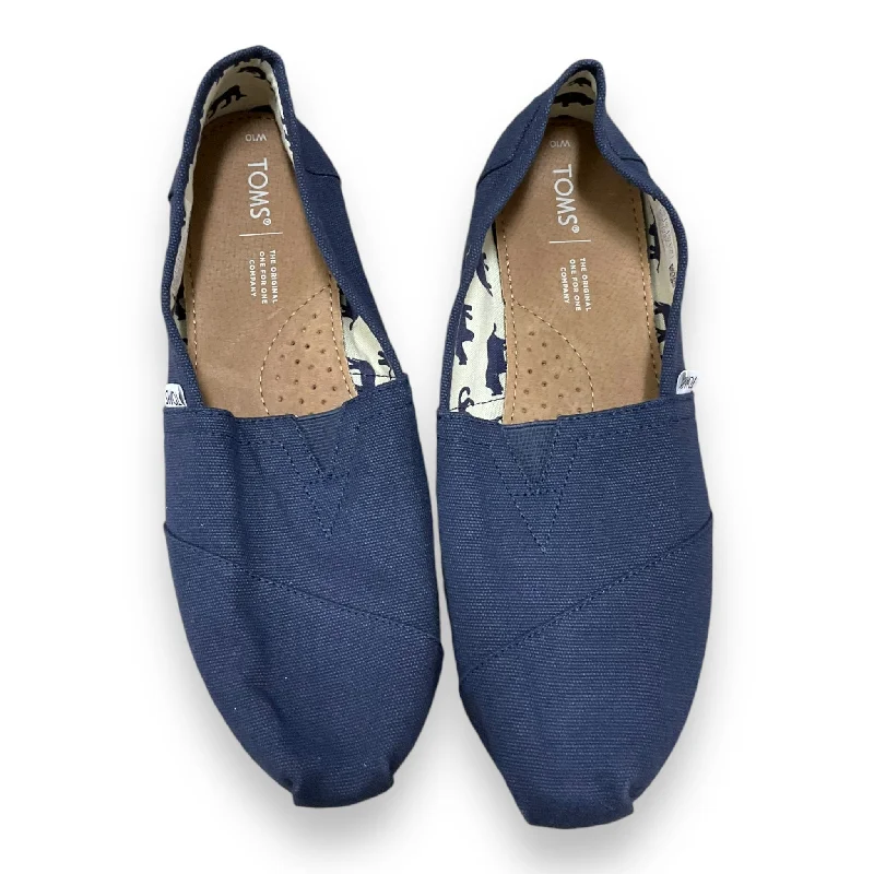 Flats for women with tired soles -Shoes Flats By Toms In Blue, Size: 10