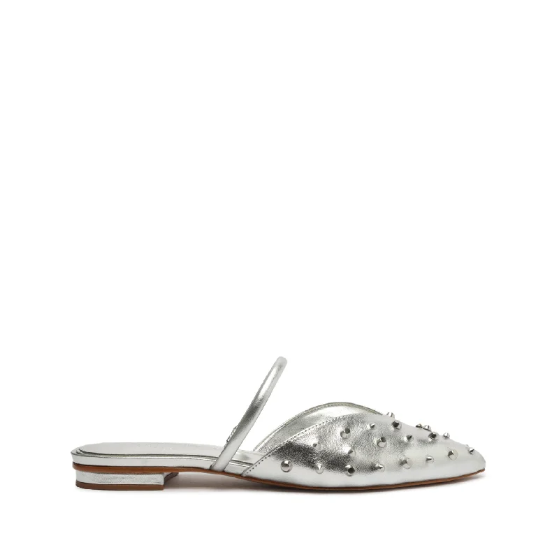 Flats for indoor dusk dinners -Gayle Metallic Leather Flat