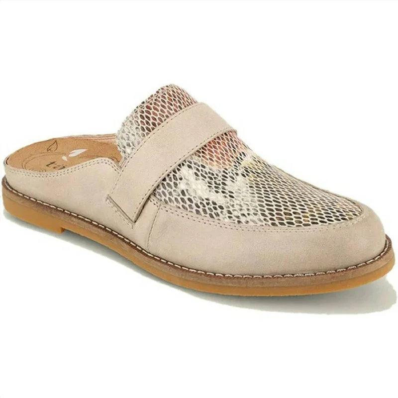 Slippers with mindful nap hush -Women's Royal Mule In Taupe Snake