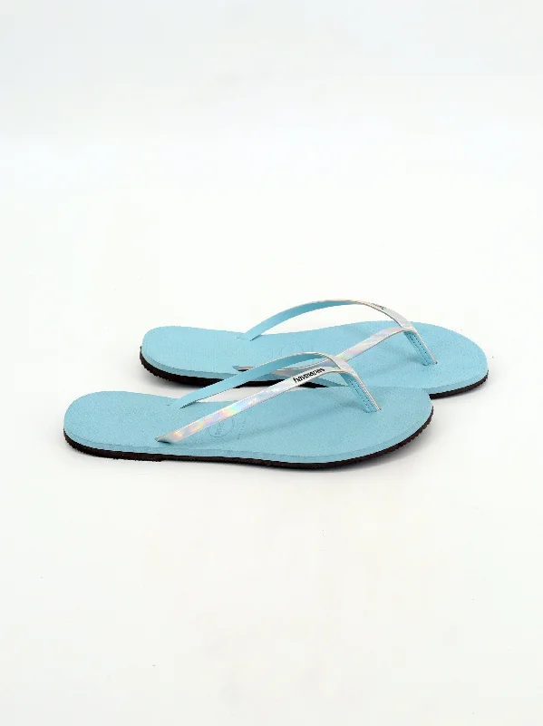 Slippers with cool nap hues -Men's Brand Logo Printed Slippers,Light Blue