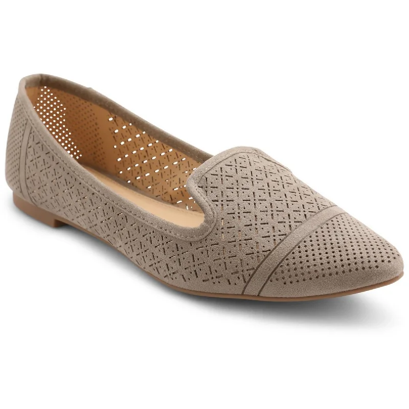 Flats for sandy coastal trails -XOXO Womens Spring 2021 Faux Suede Slip On Ballet Flats