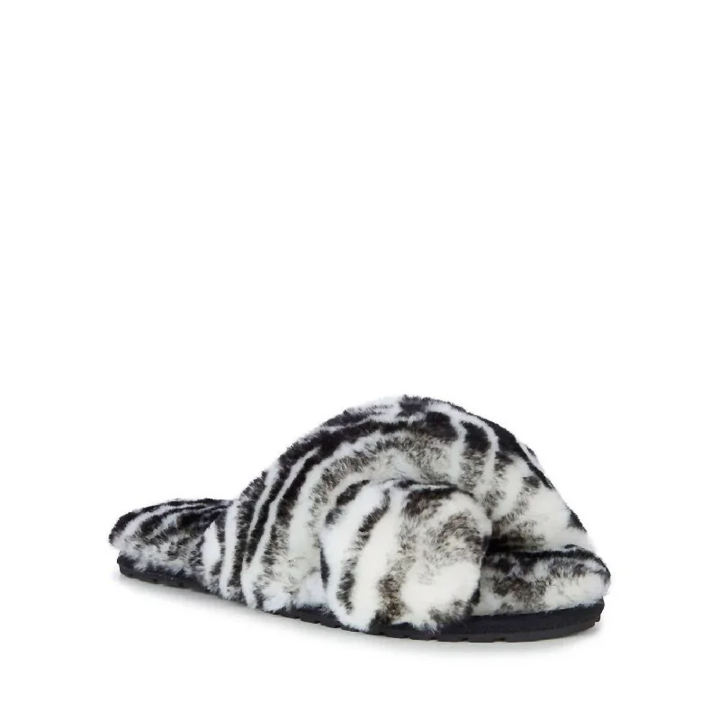 Slippers with tack nap grip -Women's Mayberry Slipper In Black Zebra