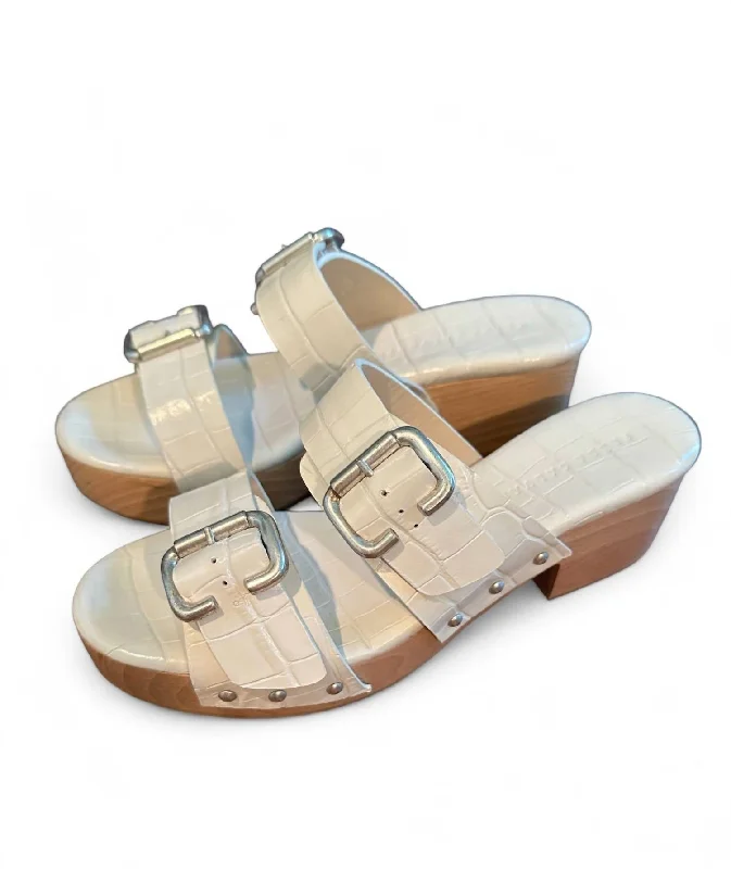 Slippers with cool nap hush -Women's Alek Wooden Strap Clog In Pearl Embossed