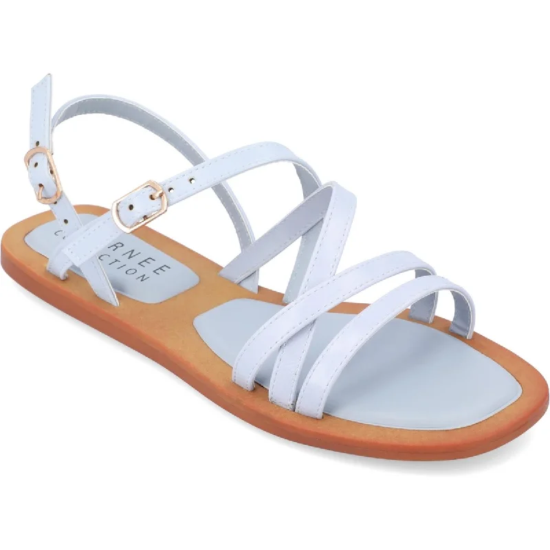 Sandals with supportive insoles -Journee Collection Womens ENNID Square toe Strappy Flatform Sandals