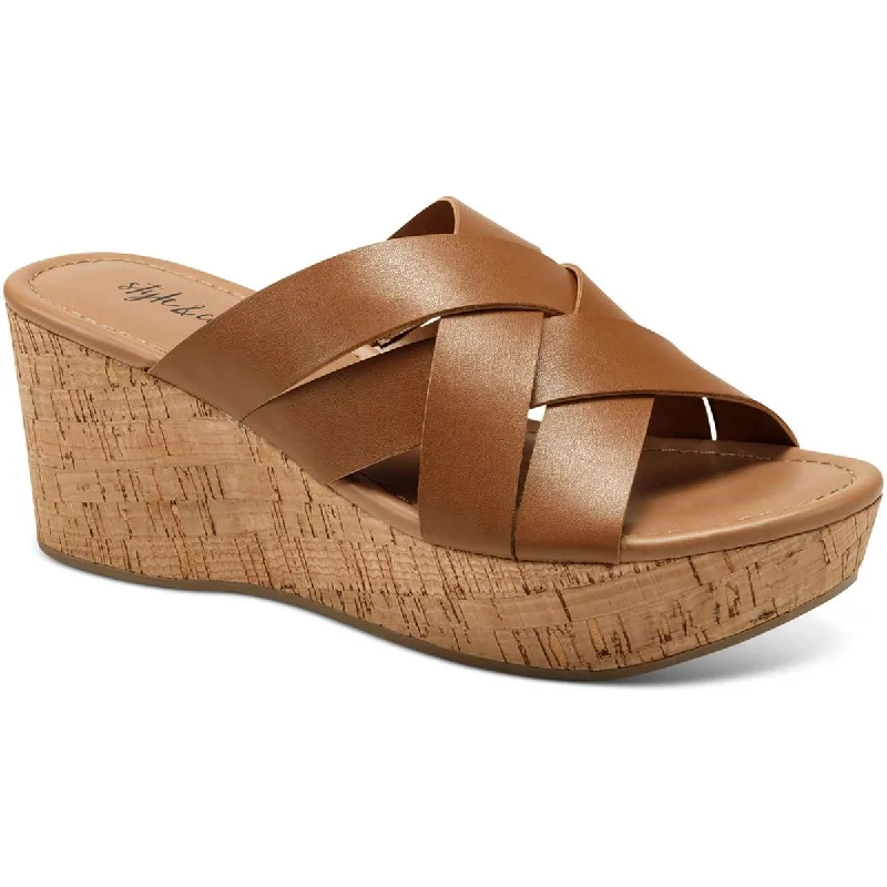 Sandals for long treks -Style & Co. Womens VIOLETTE Cork Wedge Sandals