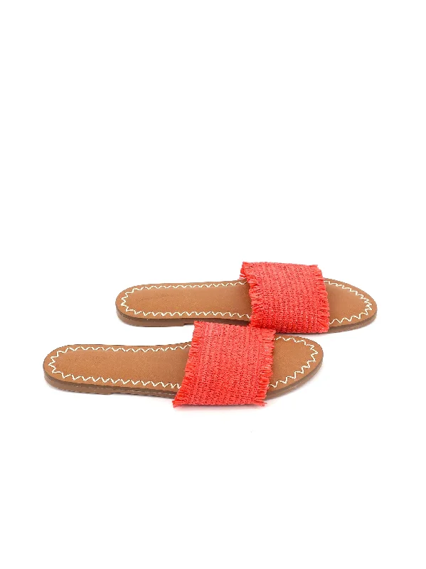 Slippers with tough nap weave -Women's Textured Slippers,Red