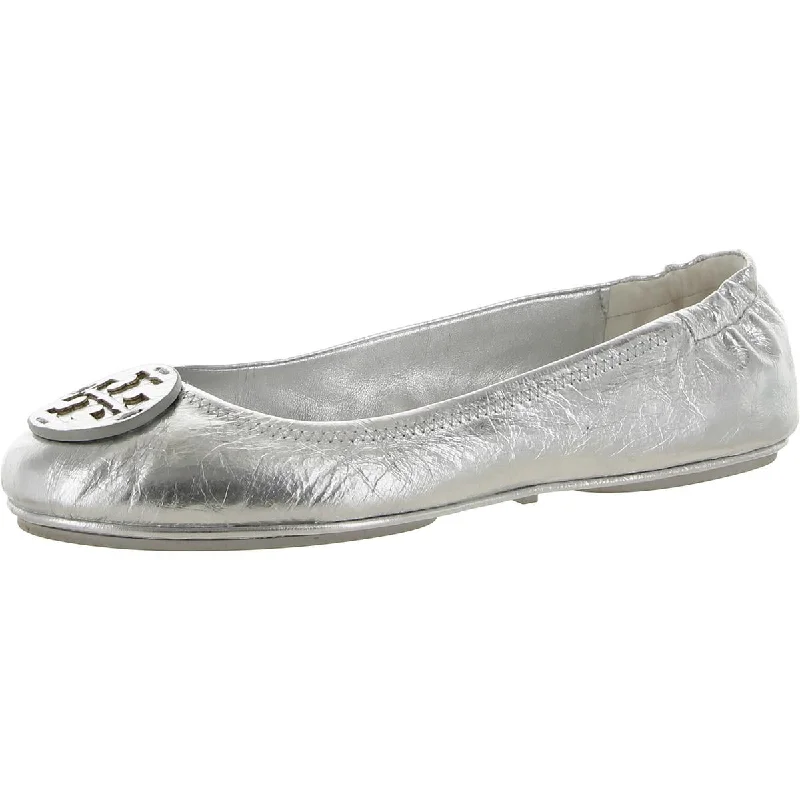 Flats with quirky heel motifs -Tory Burch Womens Minnie Travel Slip On Leather Ballet Flats