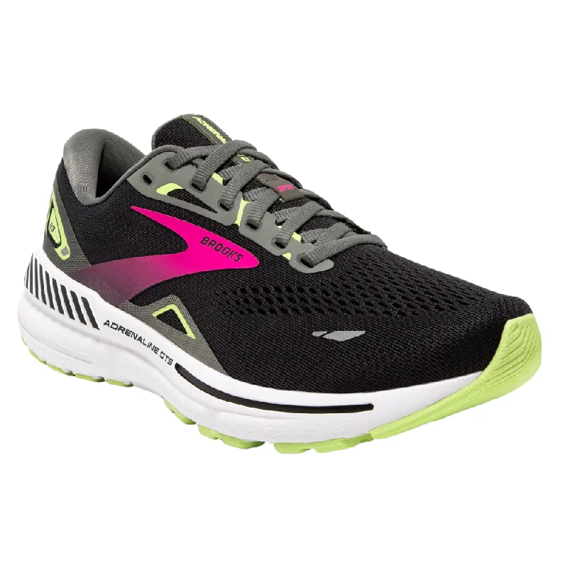 Running shoe with pure all-day runs -Brooks Adrenaline GTS 23 Black/Gunmetal/Sharp Green Running Shoe (Women's)