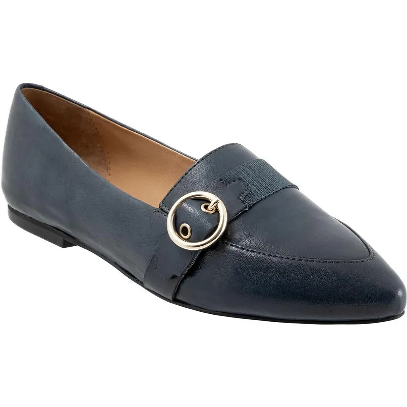 Flats for indoor dusk dinners -Trotters Womens Emmet Leather Pointed Toe Ballet Flats