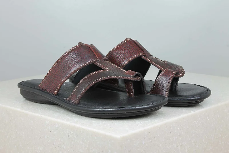 Slippers with luxe nap swank -Leather Cross Strap One Toe -Slipper