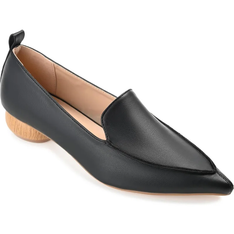 Affordable loafers for family night serenity-Journee Collection Womens Faux Leather Pointed Toe Loafers