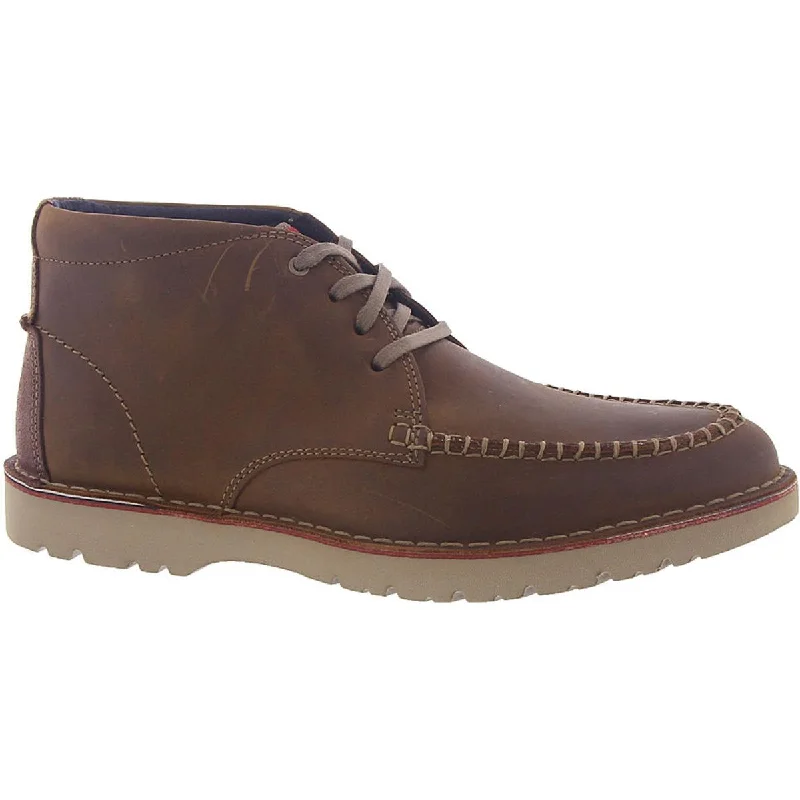 Clarks Mens Vargo Apron Leather Lace-Up Chukka Boots