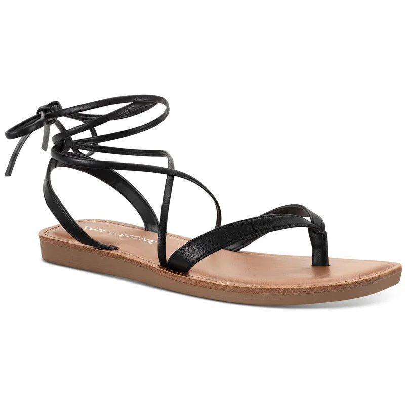 Sandals for nature strolls -Sun + Stone Womens MAGGIE Strappy Open Toe Flatform Sandals