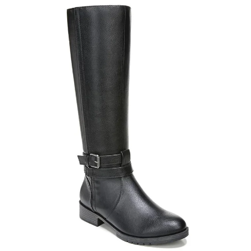 Naturalizer Womens Garrison Faux Leather Wide Calf Knee-High Boots