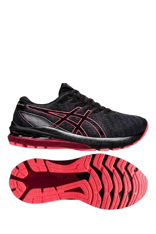 Running shoe with gloss run weave -Women's Gt-2000 10 G-Tx Running Shoes - B/medium Width In Carrier Grey/black