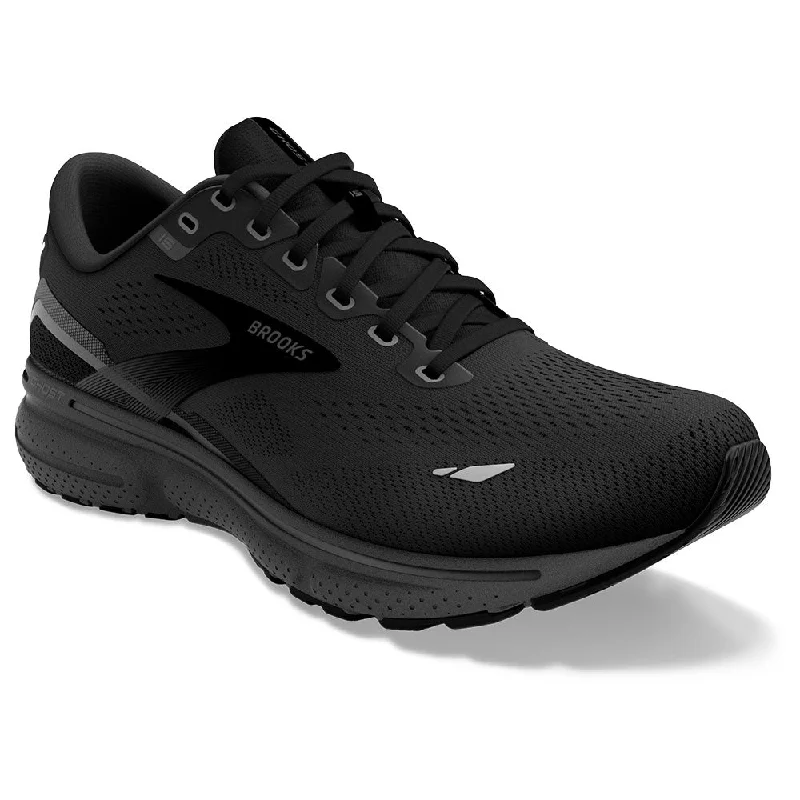 Running shoe with worn run weave -Brooks Ghost 15 Running Shoe Black/Black/Ebony (Women's)