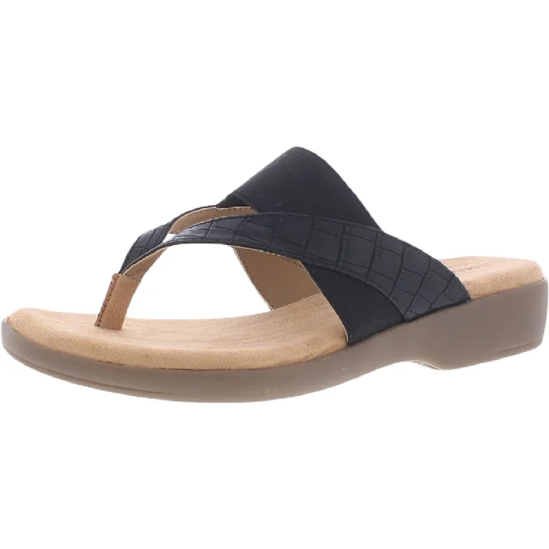 Sandals for wet sand -Cliffs by White Mountain Womens Bumble Faux Leather Slide On Thong Sandals