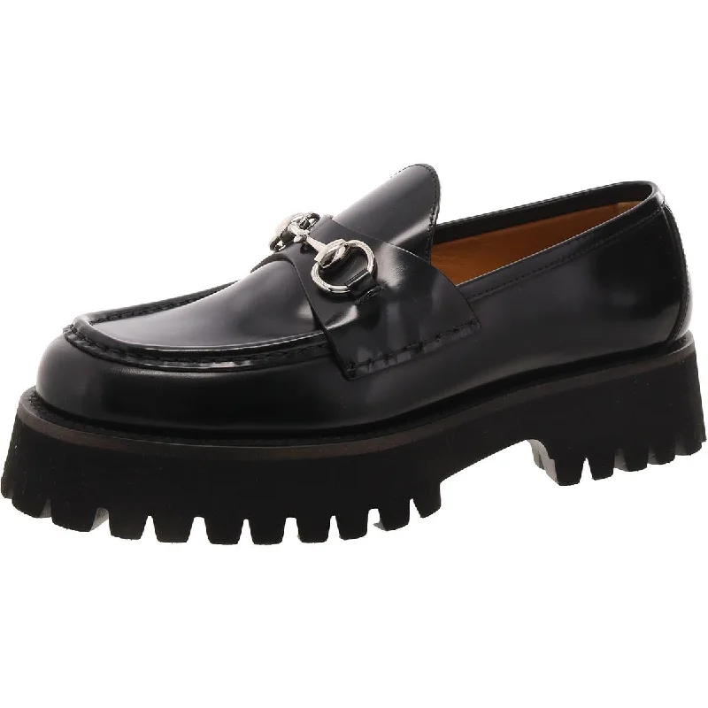 Breathable loafers for warm dusk comfort-Gucci Womens Leather Slip-On Loafers