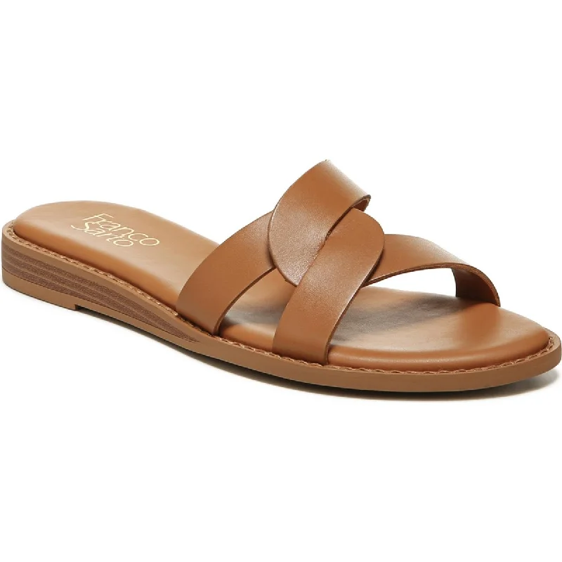 Sandals for high arches -Franco Sarto Womens Geras Criss-Cross Front Slide Sandals