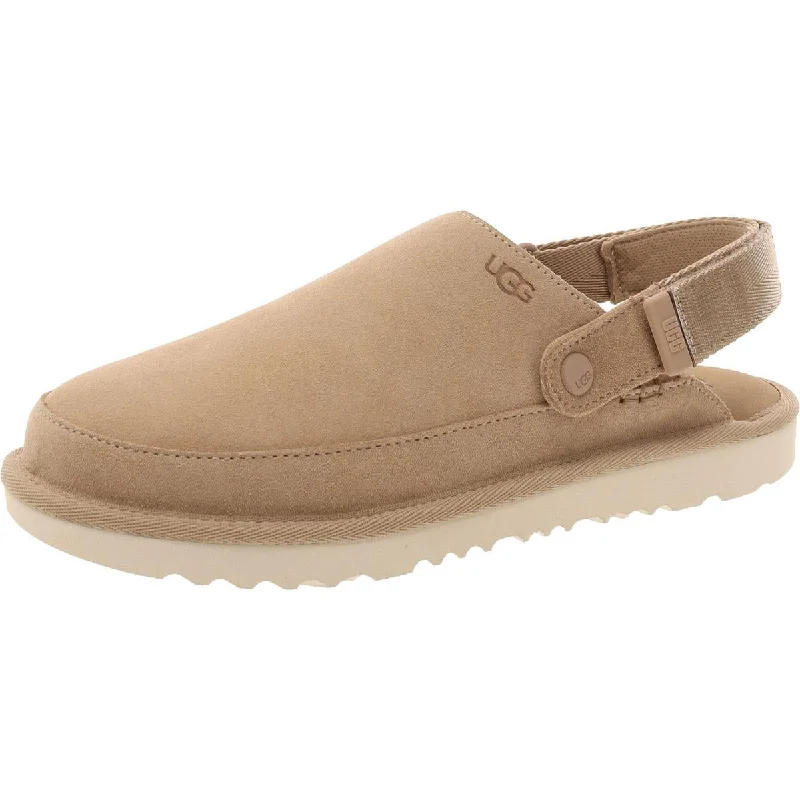 Flats for women with toe soreness -Ugg Womens Goldenstar Clog Suede Slingback Clogs