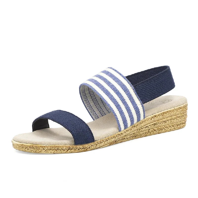 Navy/Linen Stripe