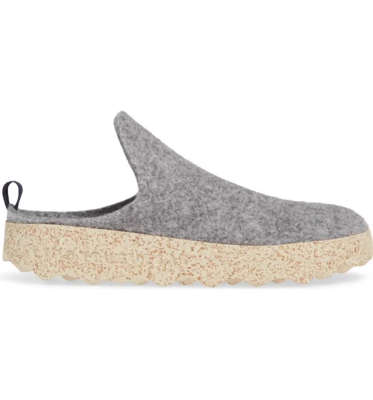 Slippers for cold nap nights -Unisex Round Toe Come Mule In Concrete