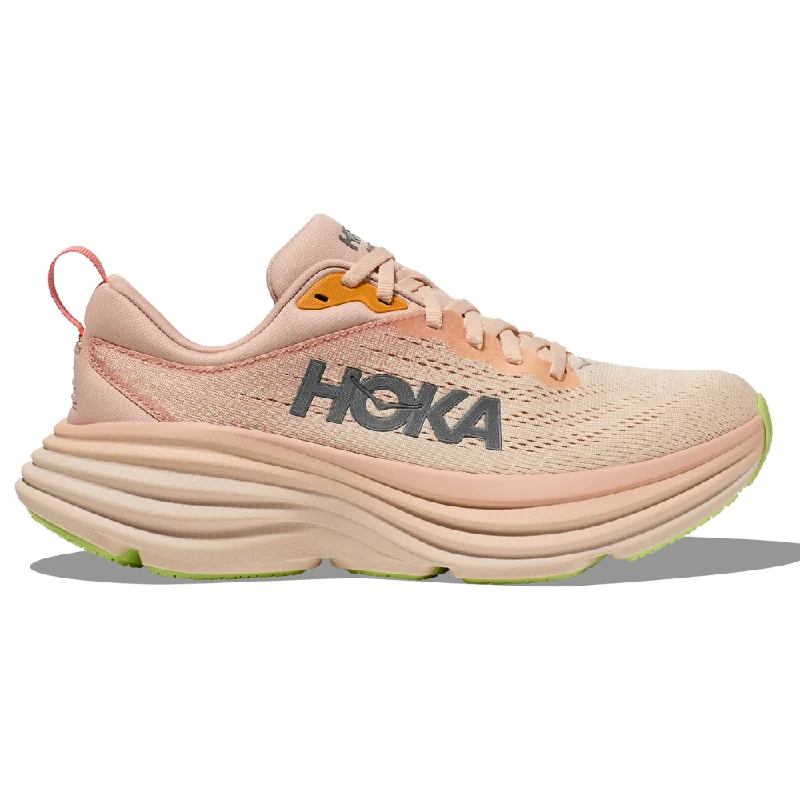 Running shoe for muggy sole runs -Hoka Bondi 8 Cream/Vanilla Running Shoe (Women's)