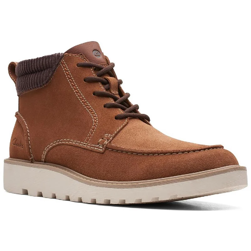 Clarks Mens Barnes Mid Suede Ankle Combat & Lace-Up Boots