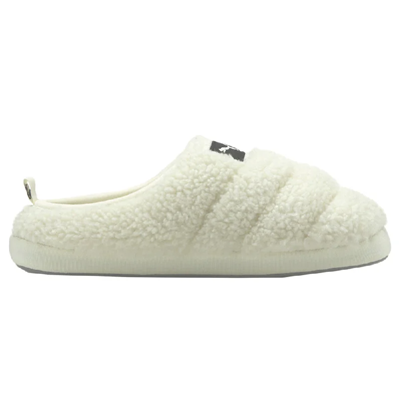 Slippers with bright nap tops -Sherpa Logo Scuff Slippers