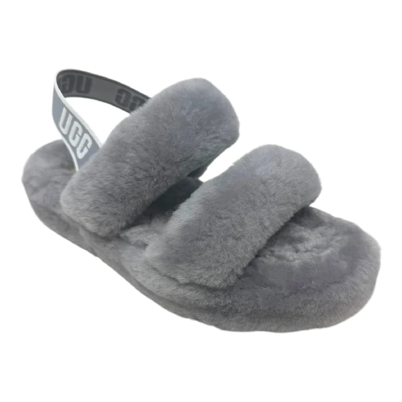 Slippers with quiet nap repose -Oh Yeah Slingback Slides Slippers Designer By Ugg In Grey