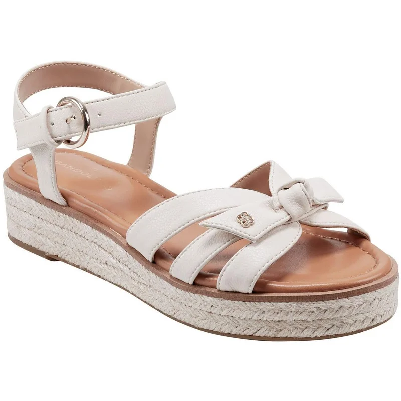 Sandals with deep padding -Bandolino Womens Petty 3 Faux Leather Ankle Strap Flatform Sandals