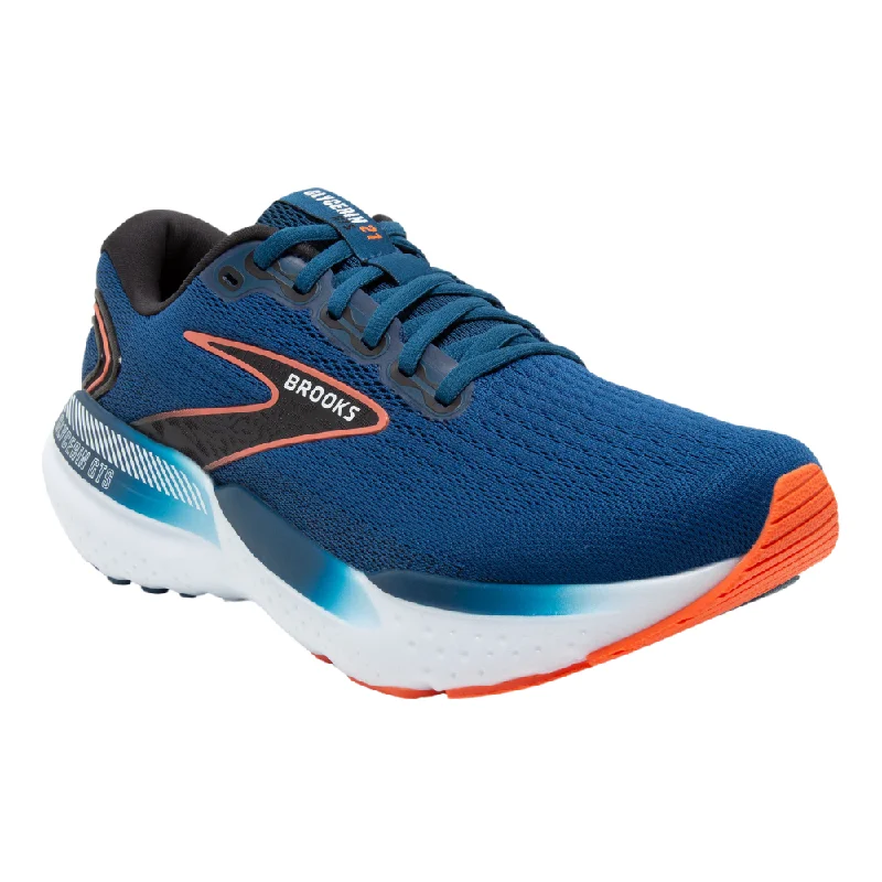 Running shoe for flex run days -Brooks Glycerin GTS 21 Blue Opal/Black/Nasturtium Running Shoe (Men's)