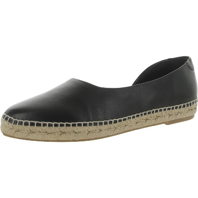 Flats with solid sole padding -Vince Womens Tita Leather Slip-On Espadrilles