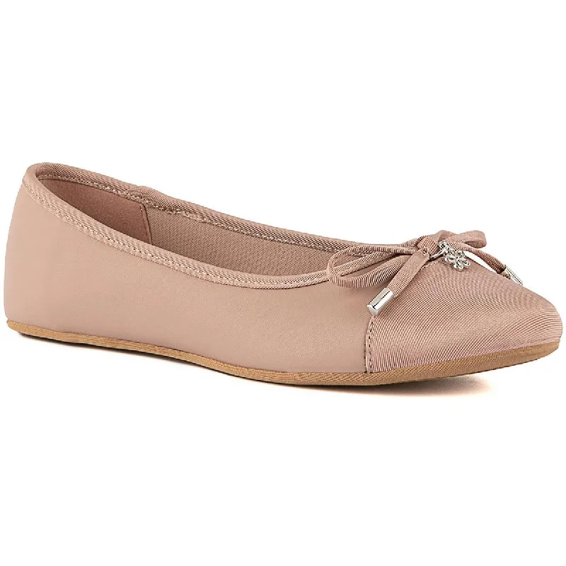 Flats for sandy dune paths -Sugar Womens Florah Faux Leather Padded Insole Ballet Flats