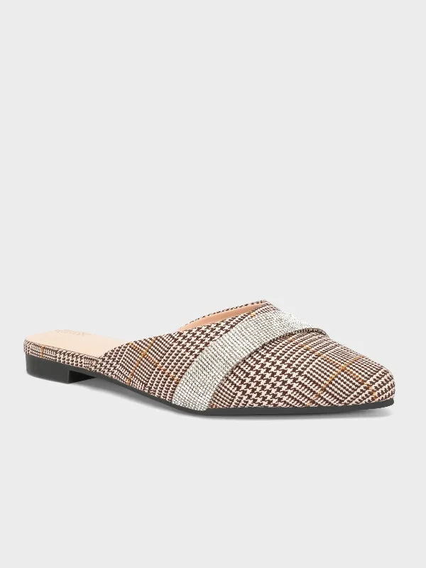 Slippers for gig nap days -Women's "LEATON" Open Back Fancy Slippers