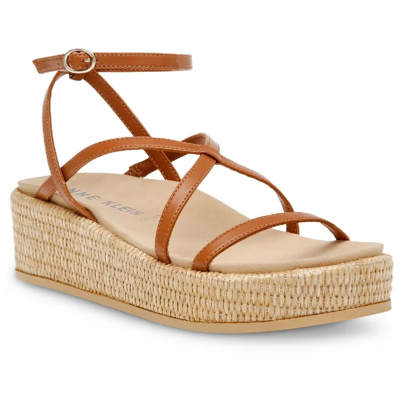 Sandals with bright shades -Anne Klein Womens Verano Faux Leather Ankle Strap Wedge Sandals