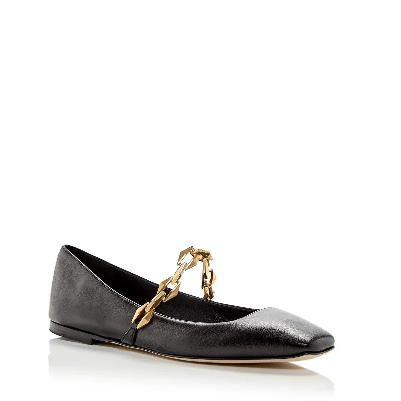 Trendy loafers for modern dusk charm-Jimmy Choo Womens Diamond Tilda Patent Leather Chain Loafers