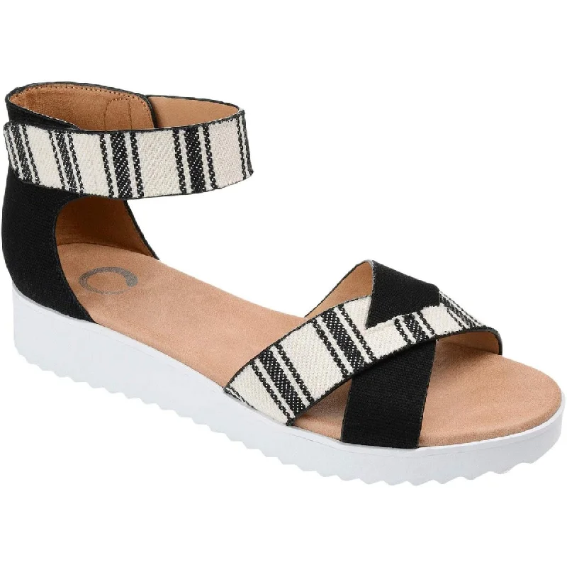 Sandals for extended walks -Journee Collection Womens Java Strappy Slide On Wedge Sandals