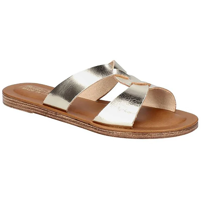 Sandals for rapid walks -Bella Vita Womens Dov-Italy Leather Slip-On Slide Sandals